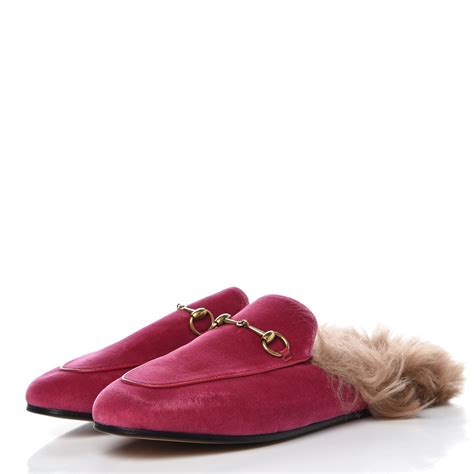 gucci pink princetown fur|Gucci chewbacca slippers.